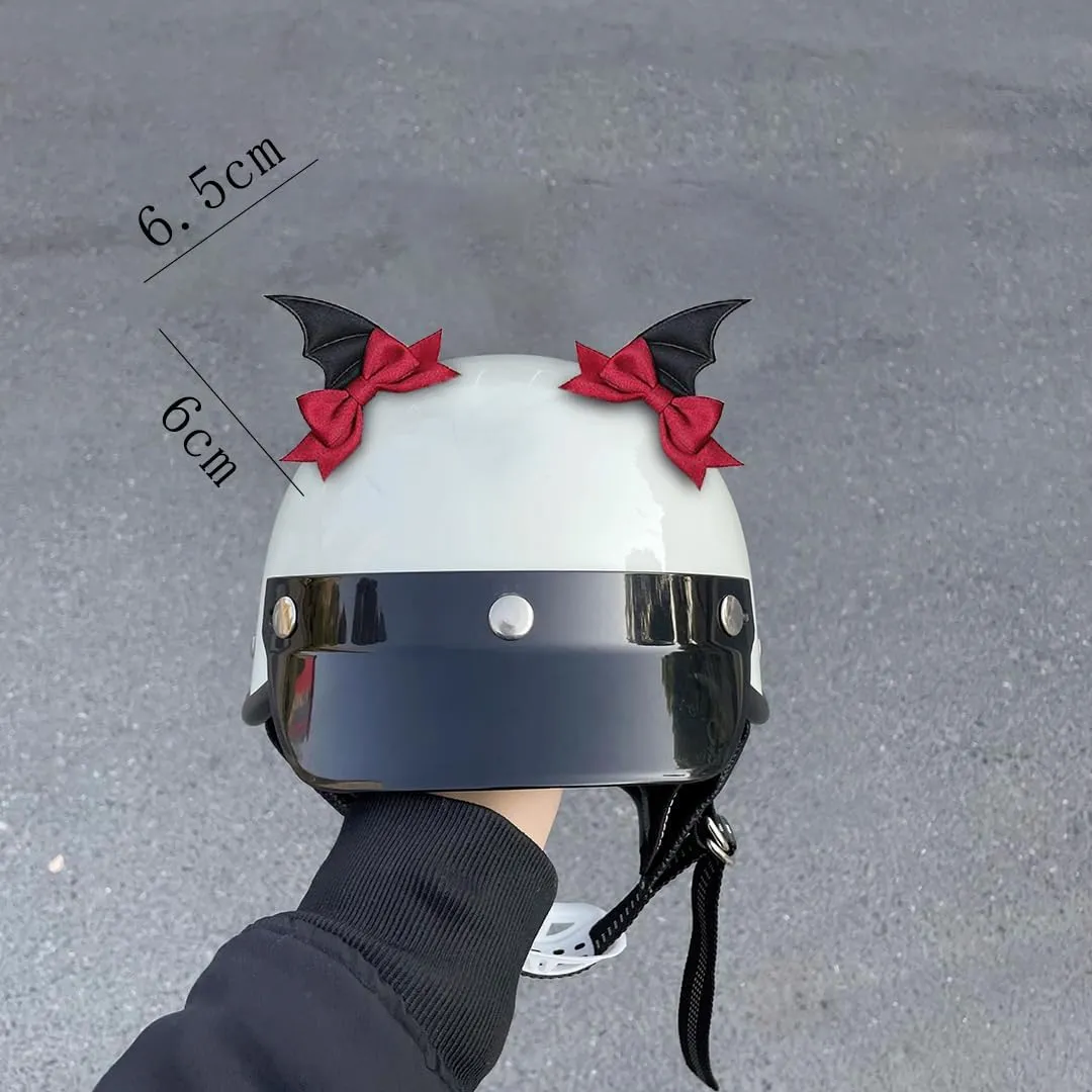 1 Pair Bat Wings for Helmet Funny Devil Wings Bow Helmet Accessory Adhesive Halloween Ski Helmet Decoration