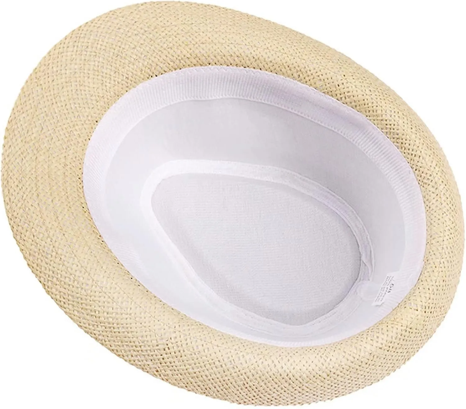 3 Pack Men Women Straw Panama Hat Fedora Beach Sun Hat Short Brim Trilby Hat