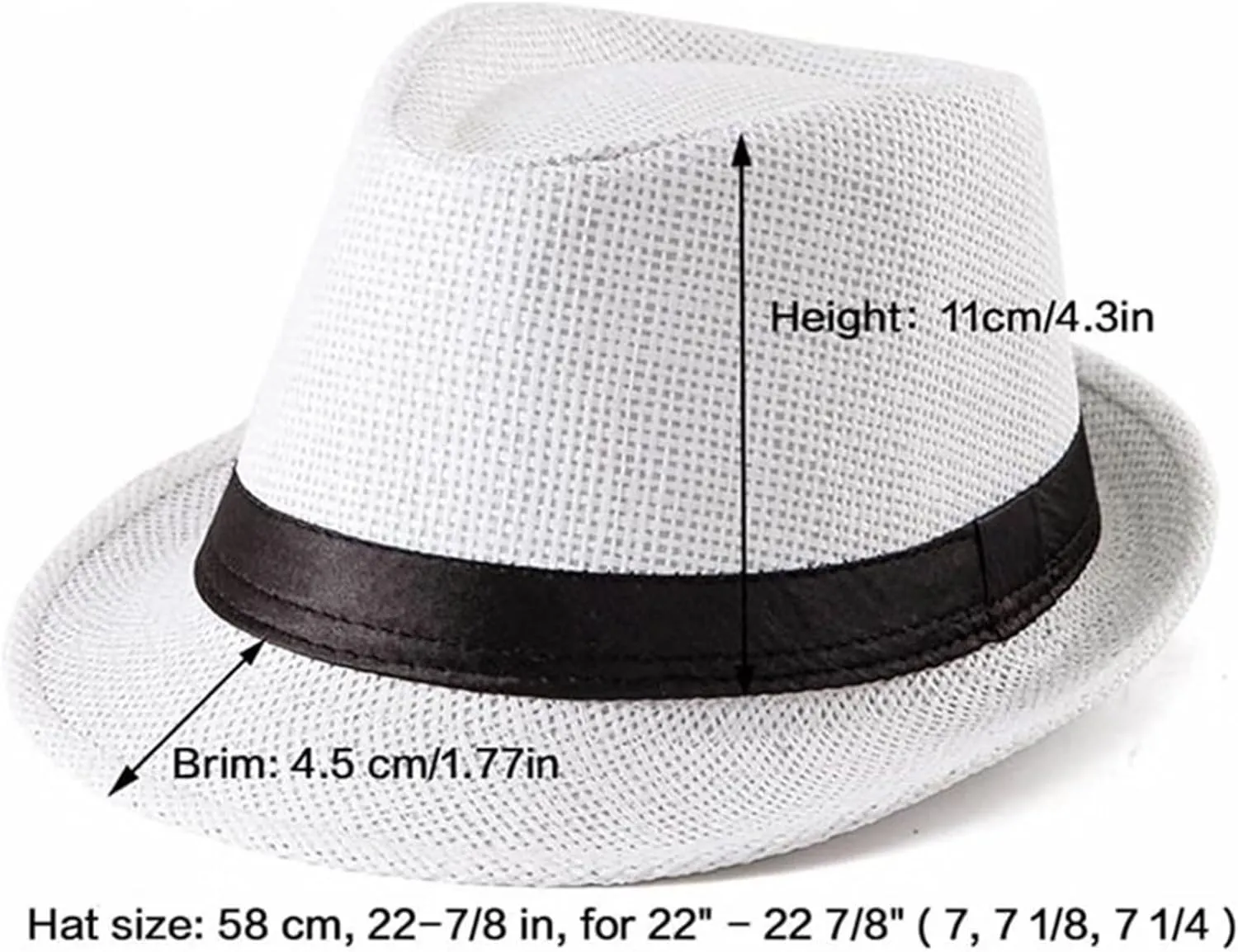 3 Pack Men Women Straw Panama Hat Fedora Beach Sun Hat Short Brim Trilby Hat