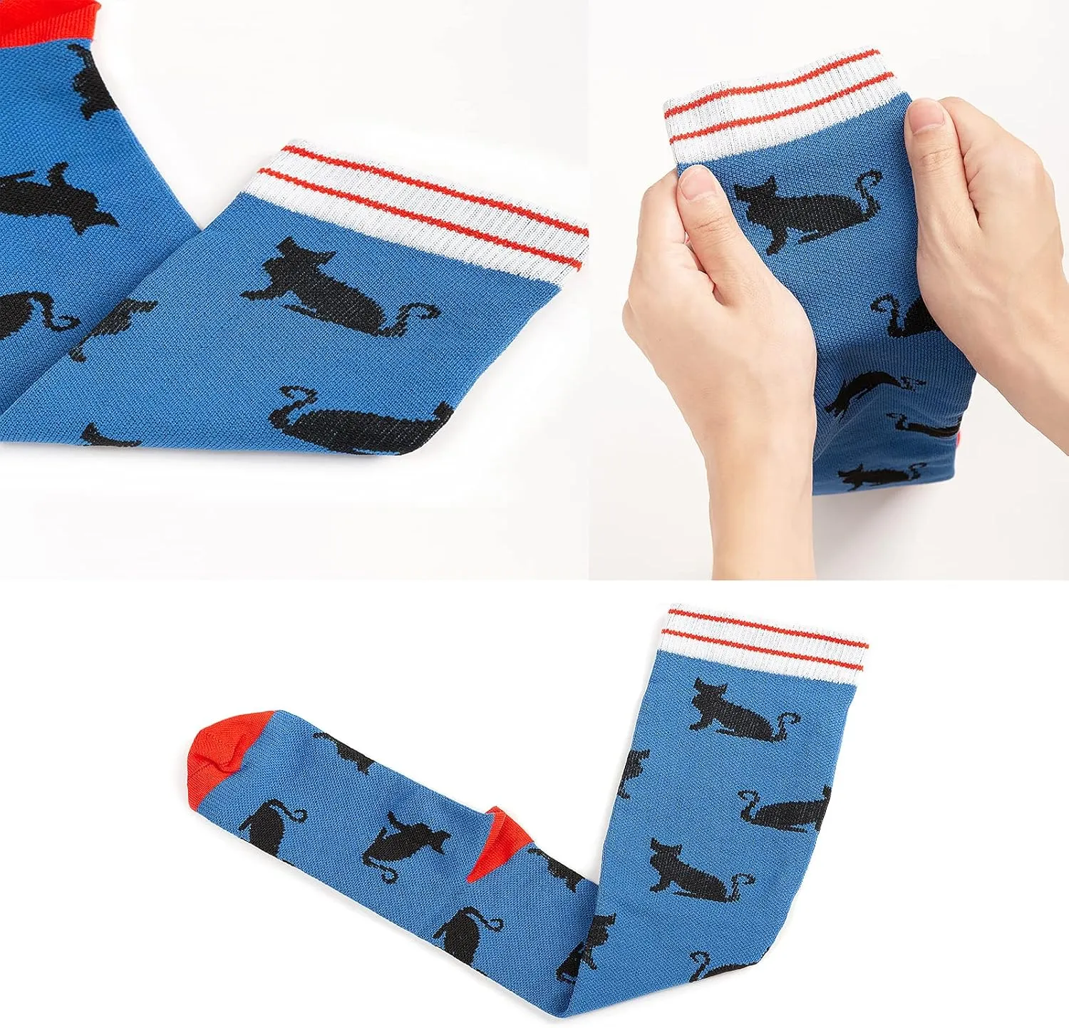 4 Pairs Compression Socks for Women & Men, Support Compression Sock 20-30 mmHg for Nurses, Pregnancy, Flying, Running,Travel