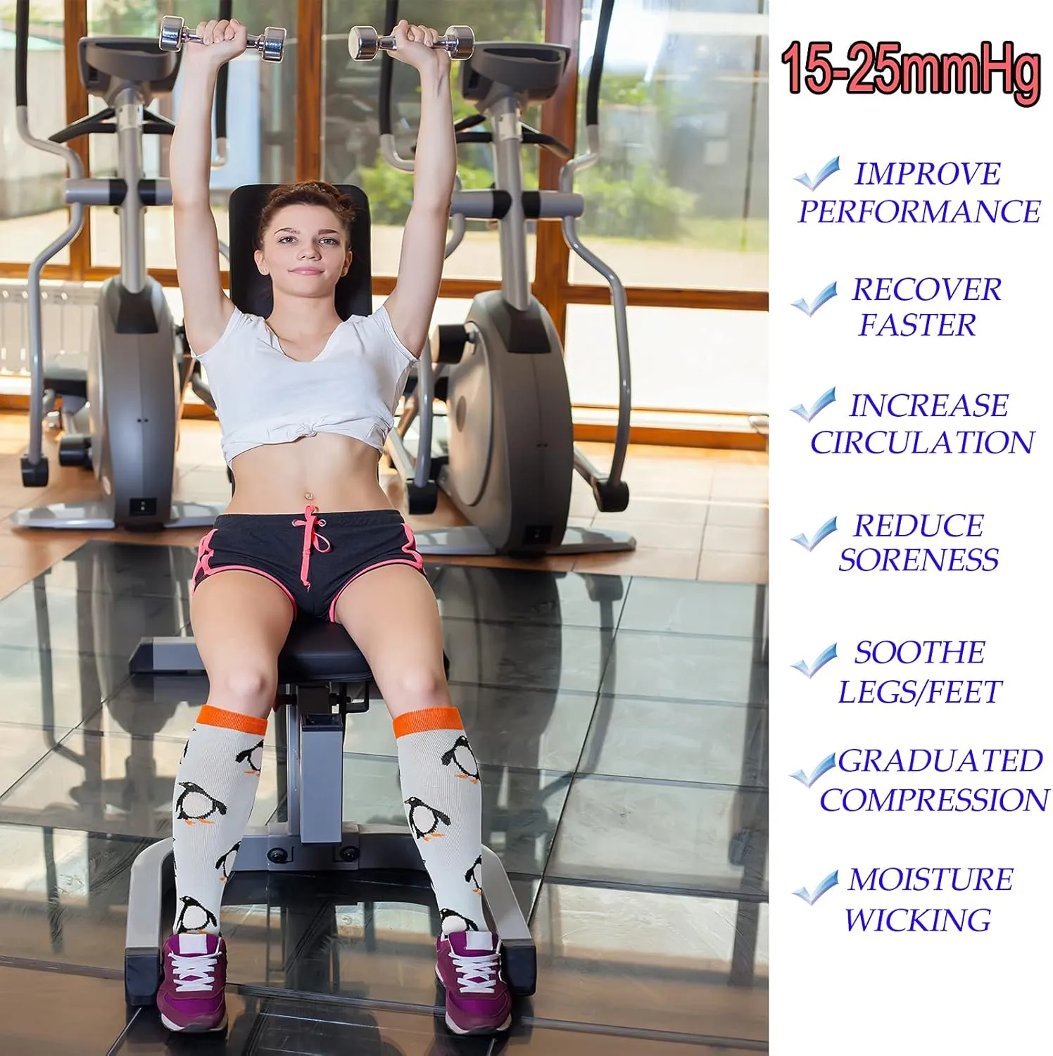 4 Pairs Compression Socks for Women & Men, Support Compression Sock 20-30 mmHg for Nurses, Pregnancy, Flying, Running,Travel
