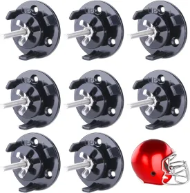8 Pack Football Helmet Wall Mount Display Holder Hanger for Full or Mini Helmet, Floating Football Helmet Case Shelf Stand, Black