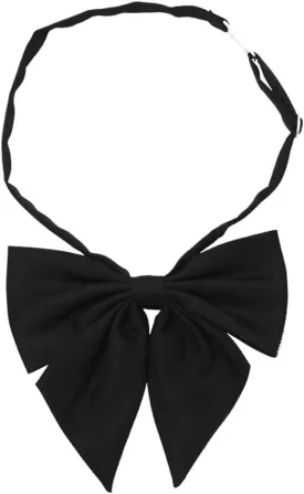AKOAK Adjustable Pre-tied Bow Tie Solid Color Bowties for Women ties,Black