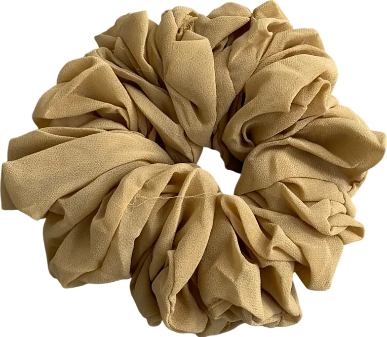 Anisa Sojka Beige Large Chiffon Scrunchie One Size