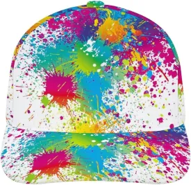Bagea-Ka Funny Paint Drop Splatter Colorful Pattern Baseball Cap Unisex Adjustable Dad Hat for Men Women Creative Trucker Hats for Outdoor Sports Summer Hiking