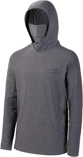BASSDASH UPF 50  Mens Long Sleeve Fishing Shirt with Mask UV Neck Gaiter Hoodie
