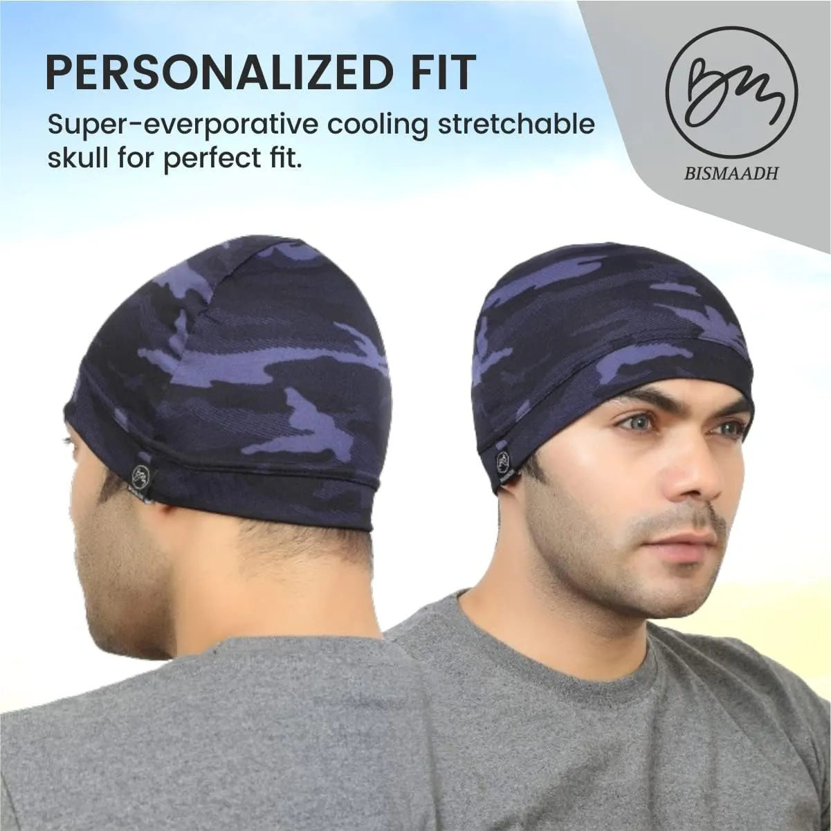 BISMAADH Multi-Purpose Cap Beanie Sleep Hats Stretchy Helmet Liner Running Headwear for Men Women