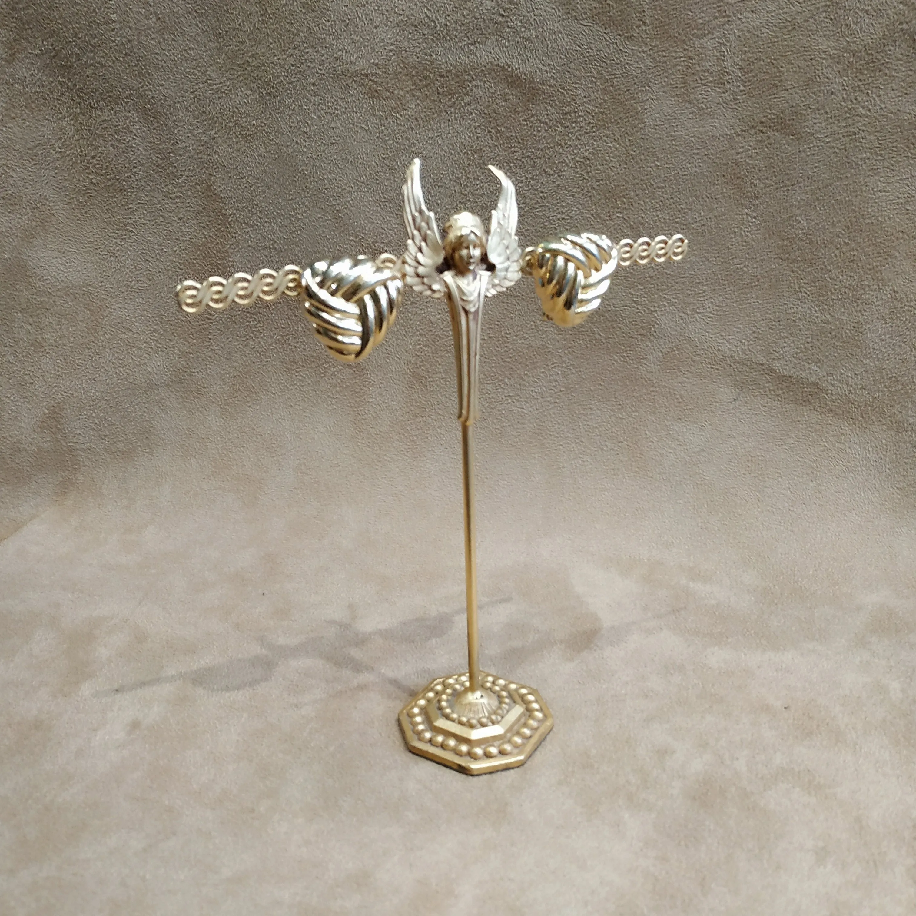 Christian Dior Triangular Knot Earrings vintage gold clip on