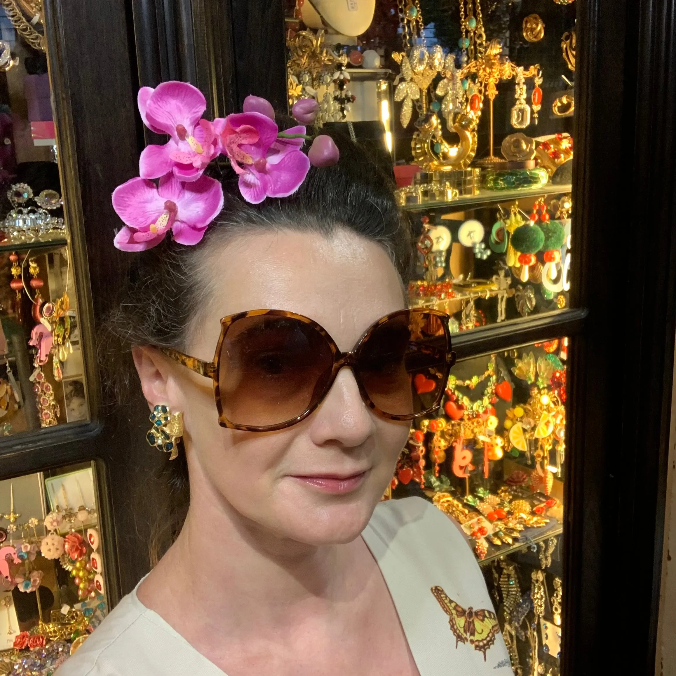 Christian Dior vintage Blue Flower earrings