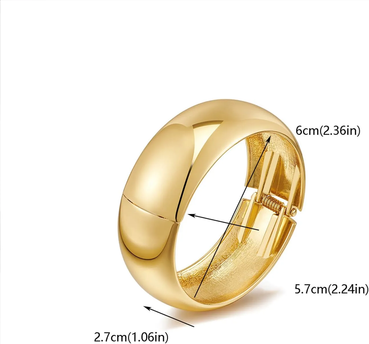Chunky Gold/Silver Bangle Bracelets for Women Thick Arm Cuff Bangle Bracelet Wrist Wrap Bracelet Jewelry