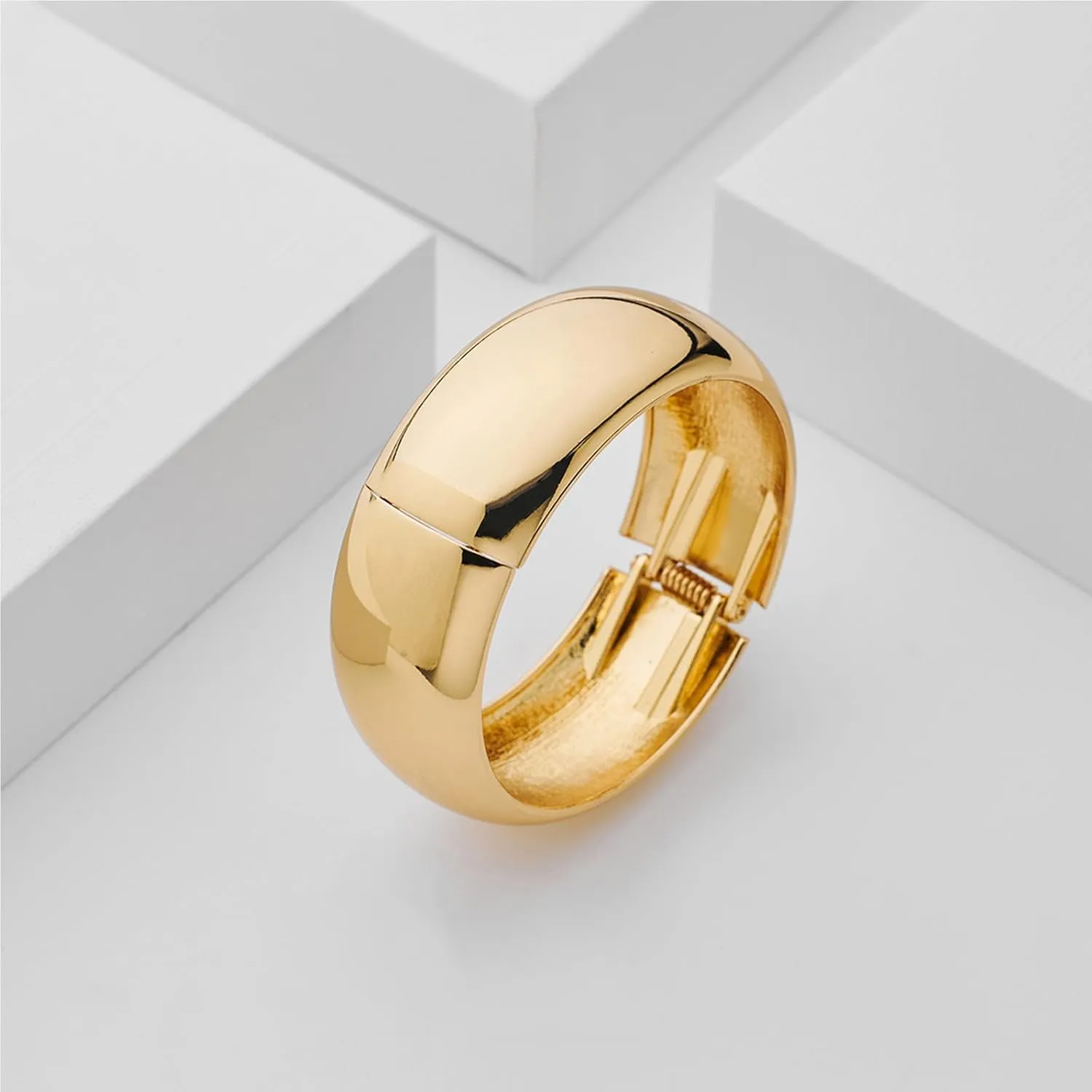 Chunky Gold/Silver Bangle Bracelets for Women Thick Arm Cuff Bangle Bracelet Wrist Wrap Bracelet Jewelry