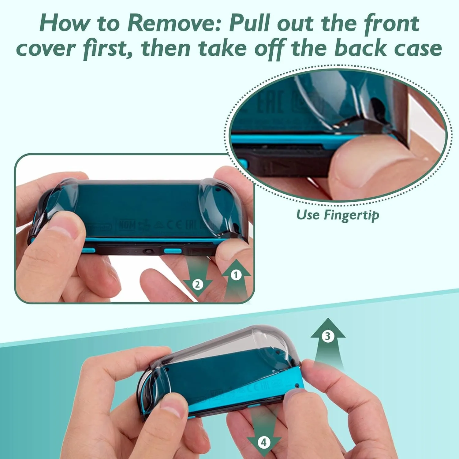 COMCOOL Dockable Case for Nintendo Switch Oled - [9 FT Military Grade Drop Protection] [with Tempered Glass Screen Protector] Crystal Protective Cover for Nintendo Switch Oled - Clear