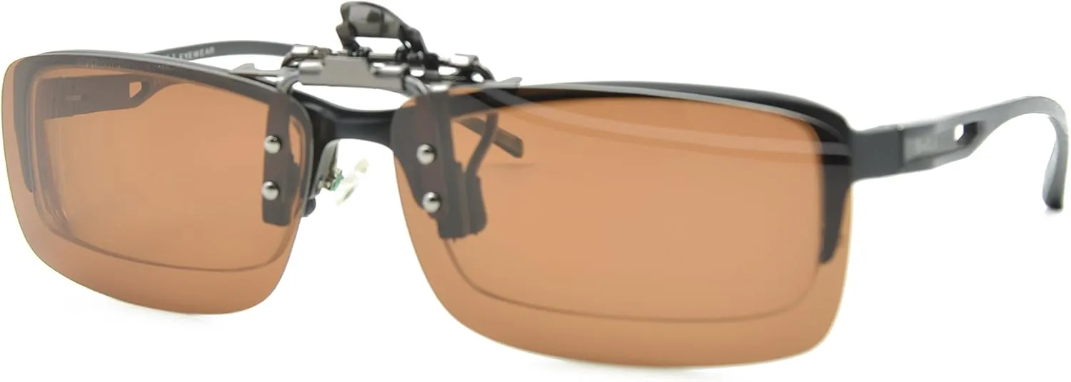 Cycling Sport Polarized Clip-on Flip up Metal Clip Sunglasses Lenses Glasses Unbreakable Driving Fishing Outdoor