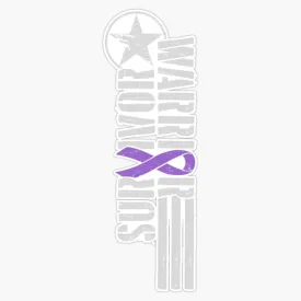 Domestic Violence Survivor Purple Warrior Awareness Ribbon Long Sleeve Sticker Vinyl Decal Car Laptop Wall Window Bumper Sticker 5"