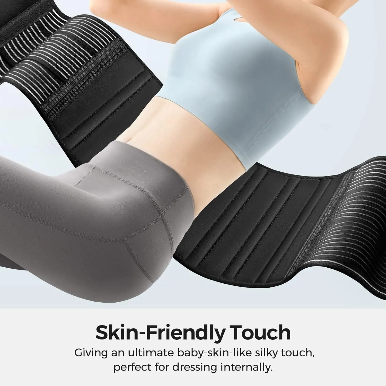 FREETOO Back Braces for Lower Back Pain Relief with 6 Stays, Breathable Back Support Belt for Men/Women for work , Anti-skid lumbar support belt with 16-hole Mesh for sciatica(L)
