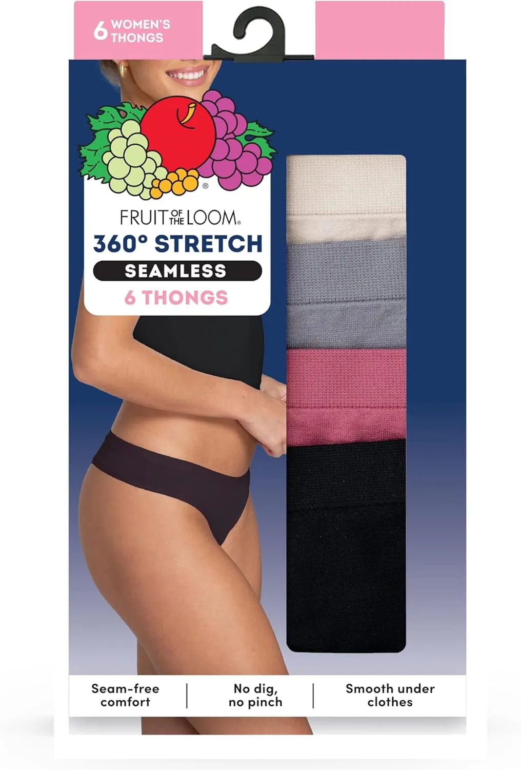 Fruit of the Loom Women's No Show Seamless Underwear, Amazing Stretch & No Panty Lines, Available in Plus Size