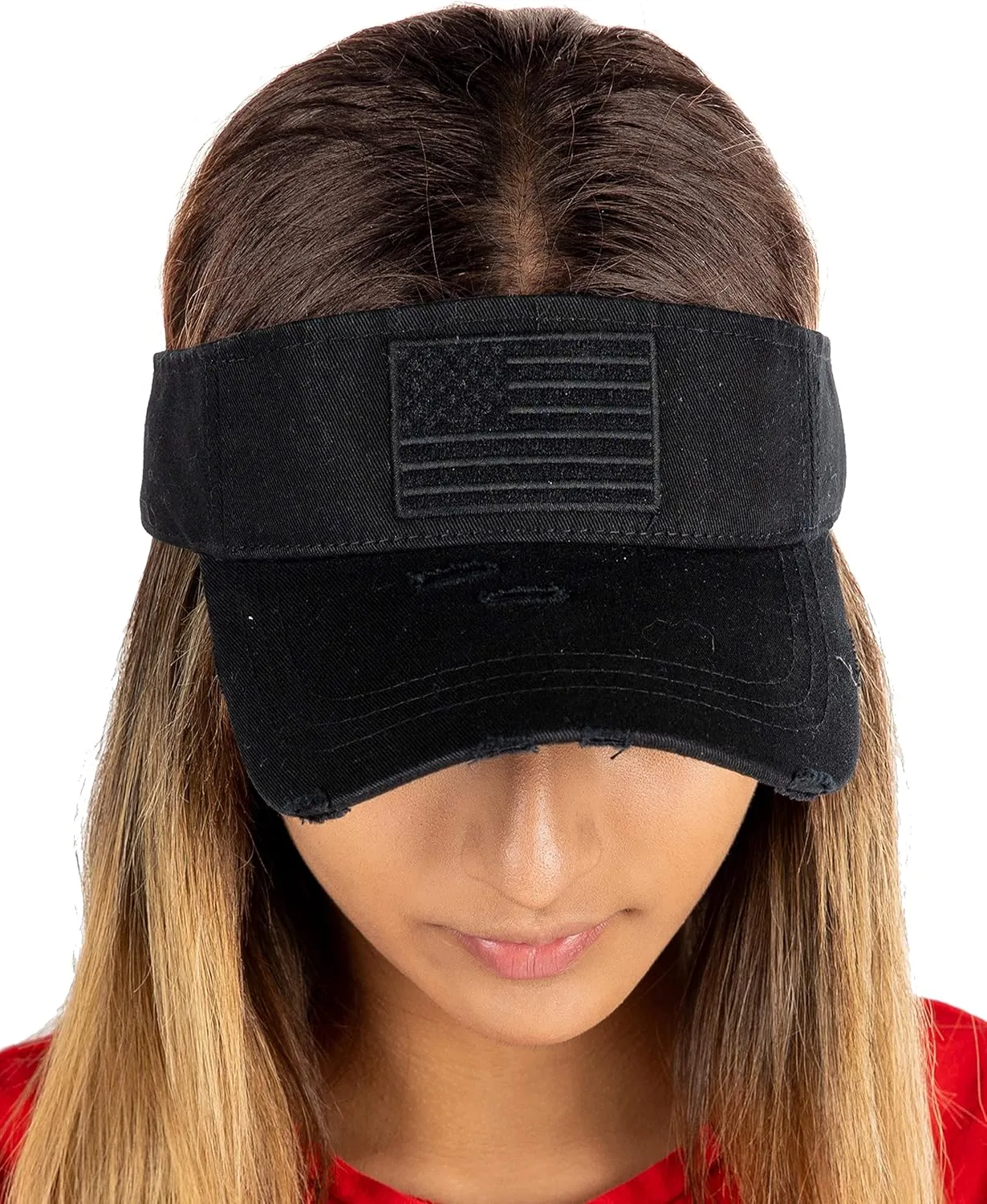 Funky Junque Women's Ponytail Baseball Cap - Adjustable Athletic Visor Hat with High Messy Bun Opening