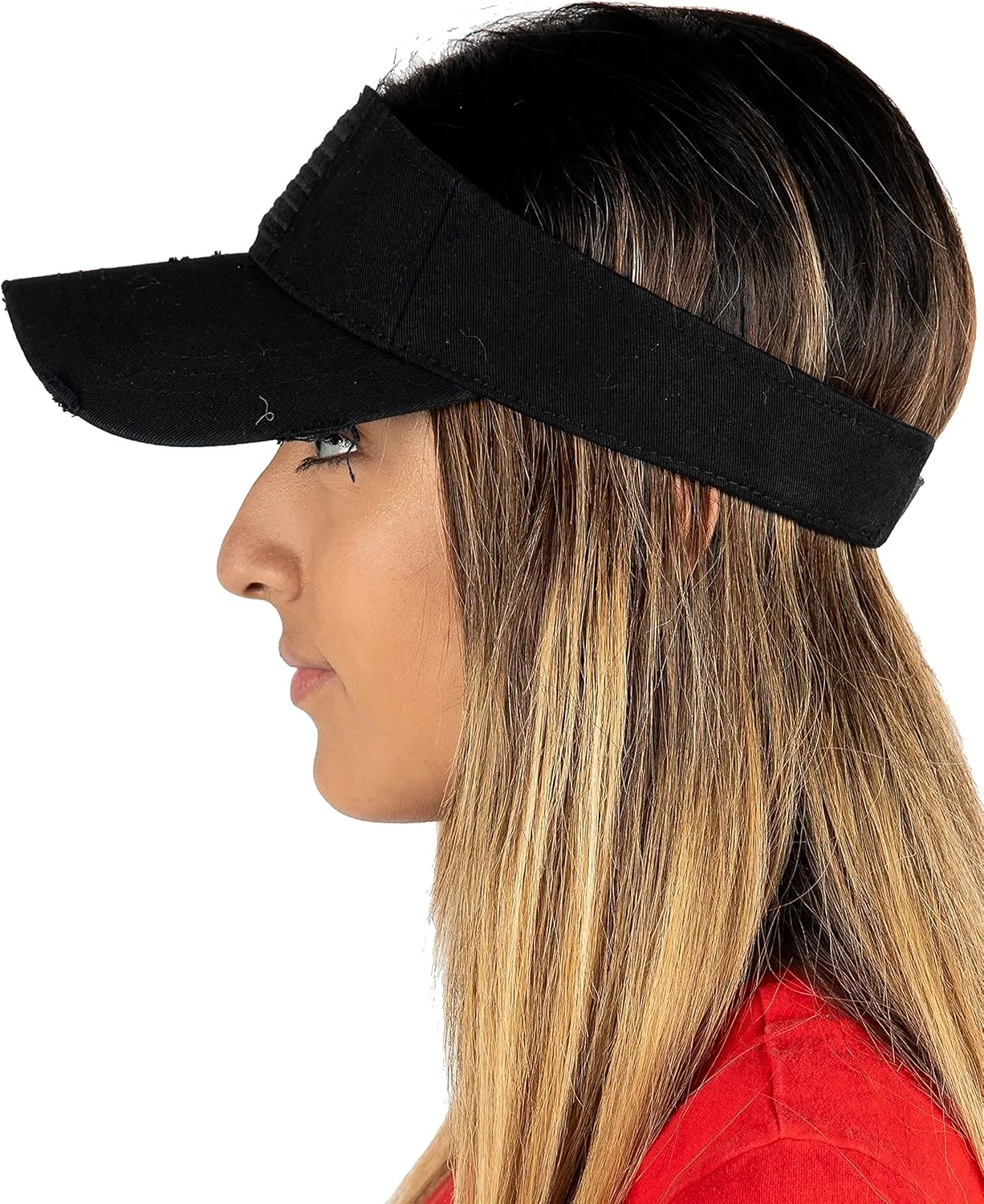 Funky Junque Women's Ponytail Baseball Cap - Adjustable Athletic Visor Hat with High Messy Bun Opening