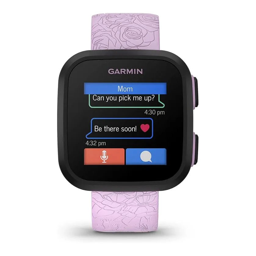 Garmin Bounce Kid's Lilac Floral Two-Way Text And Voice Messaging Location Tracking Smartwatch - 010-02448-01