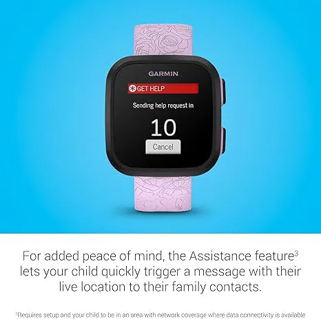 Garmin Bounce Kid's Lilac Floral Two-Way Text And Voice Messaging Location Tracking Smartwatch - 010-02448-01