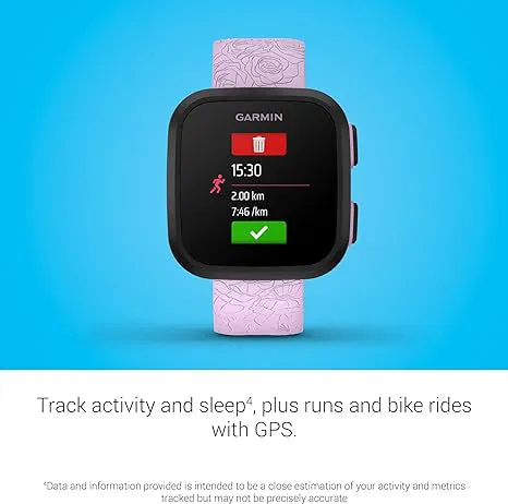 Garmin Bounce Kid's Lilac Floral Two-Way Text And Voice Messaging Location Tracking Smartwatch - 010-02448-01
