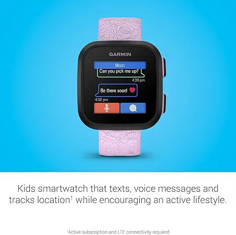 Garmin Bounce Kid's Lilac Floral Two-Way Text And Voice Messaging Location Tracking Smartwatch - 010-02448-01