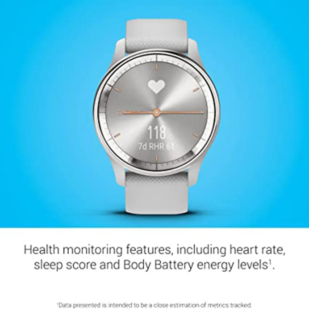 Garmin Vivomove Trend Mist Gray Dial Long-Lasting Battery Life Dynamic Watch Hands and Touchscreen Display Stylish Hybrid Smartwatch - 010-02665-03