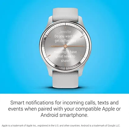 Garmin Vivomove Trend Mist Gray Dial Long-Lasting Battery Life Dynamic Watch Hands and Touchscreen Display Stylish Hybrid Smartwatch - 010-02665-03