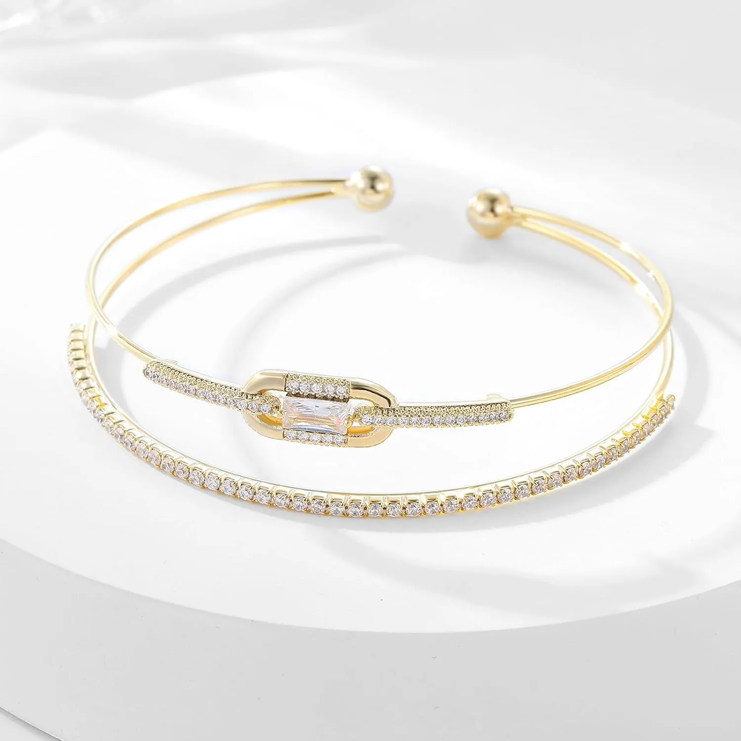 Gold Bracelets for Women Jewelry 14k Plated Gold Bangles for Women Cuff Bracelet Open Fashion Bracelet Adjustable 