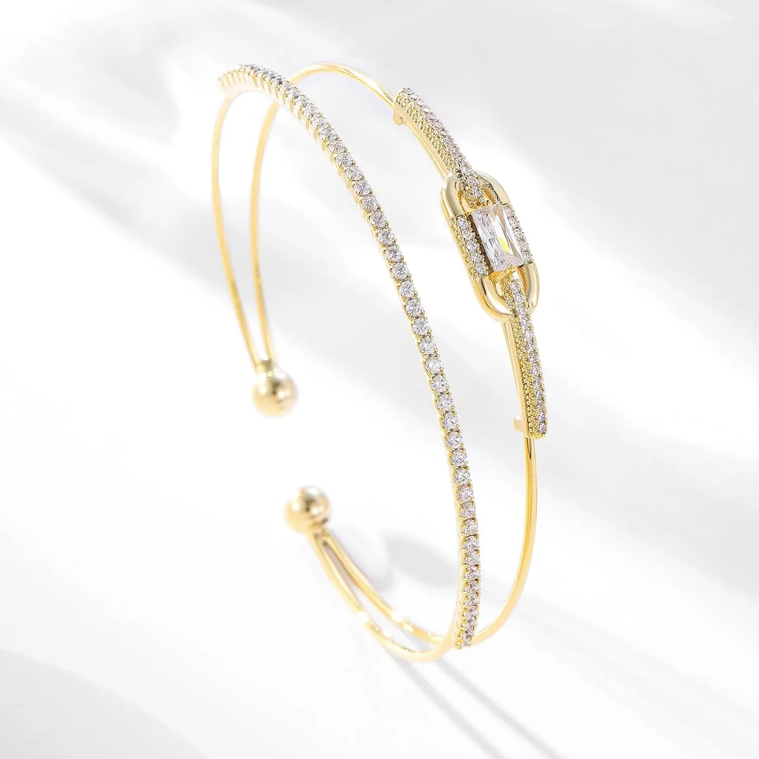 Gold Bracelets for Women Jewelry 14k Plated Gold Bangles for Women Cuff Bracelet Open Fashion Bracelet Adjustable 