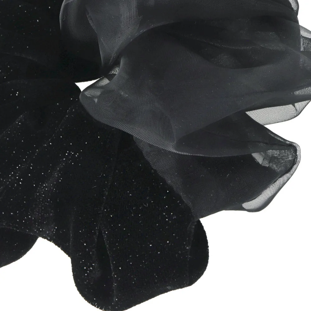 Half and Half Velvet Sheer Scrunchie