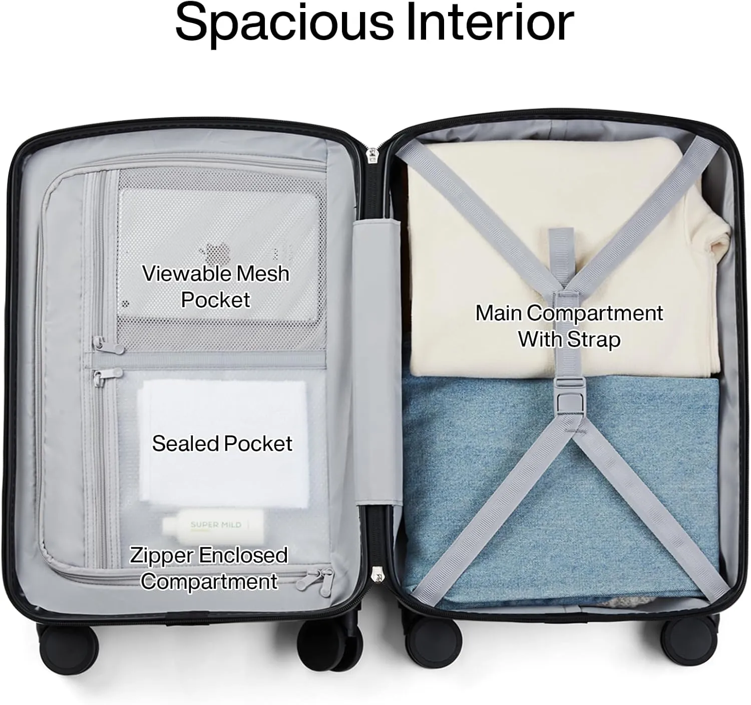 Hanke Hard Shell Luggage Sets 2 Pieces, Carry On and Checked Luggage Sets with Spinner Wheels, Durable PC Hardside Rolling Suitcase for Travel (20/28 Inch, Caribbean Blue)