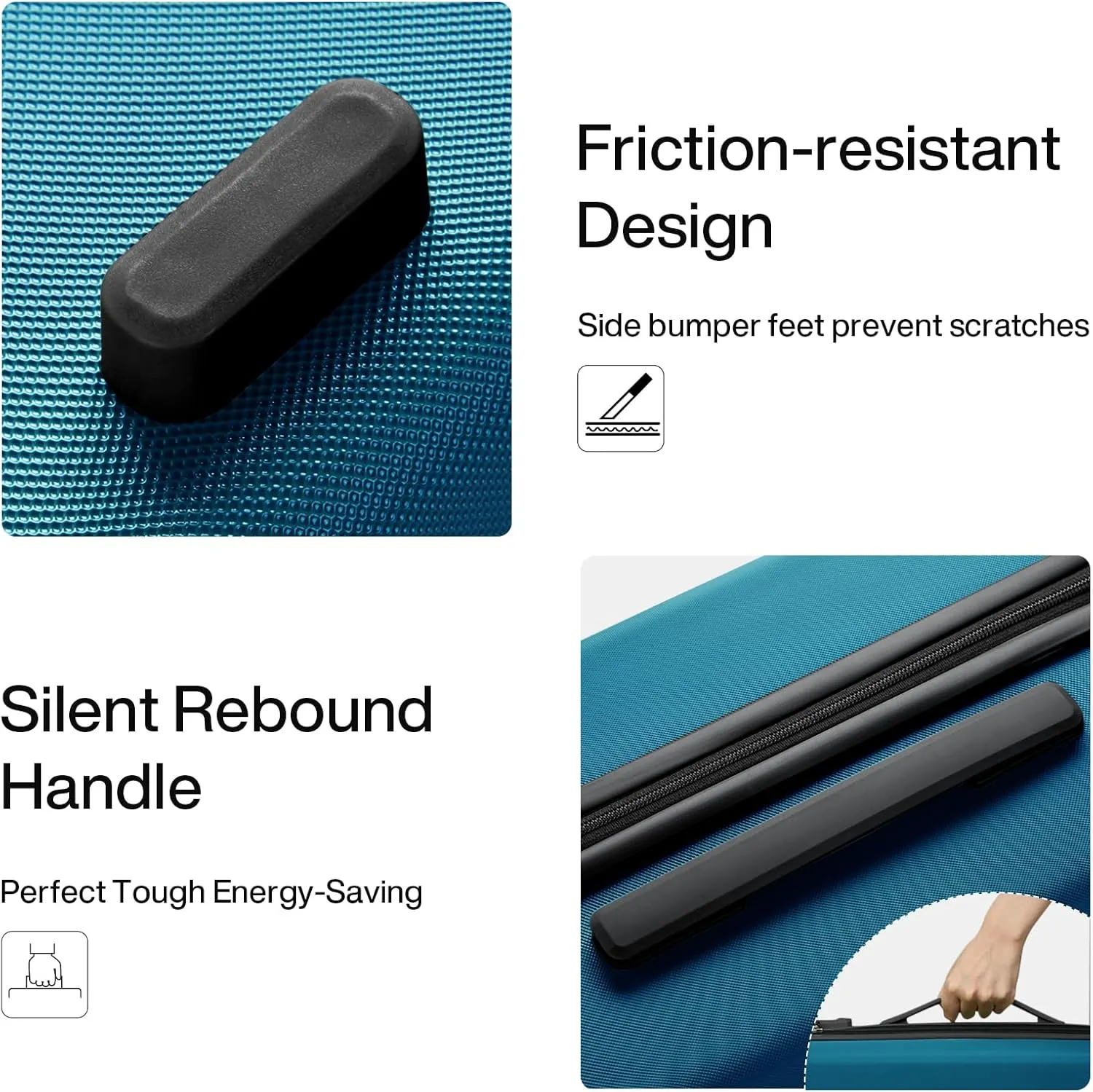 Hanke Hard Shell Luggage Sets 2 Pieces, Carry On and Checked Luggage Sets with Spinner Wheels, Durable PC Hardside Rolling Suitcase for Travel (20/28 Inch, Caribbean Blue)