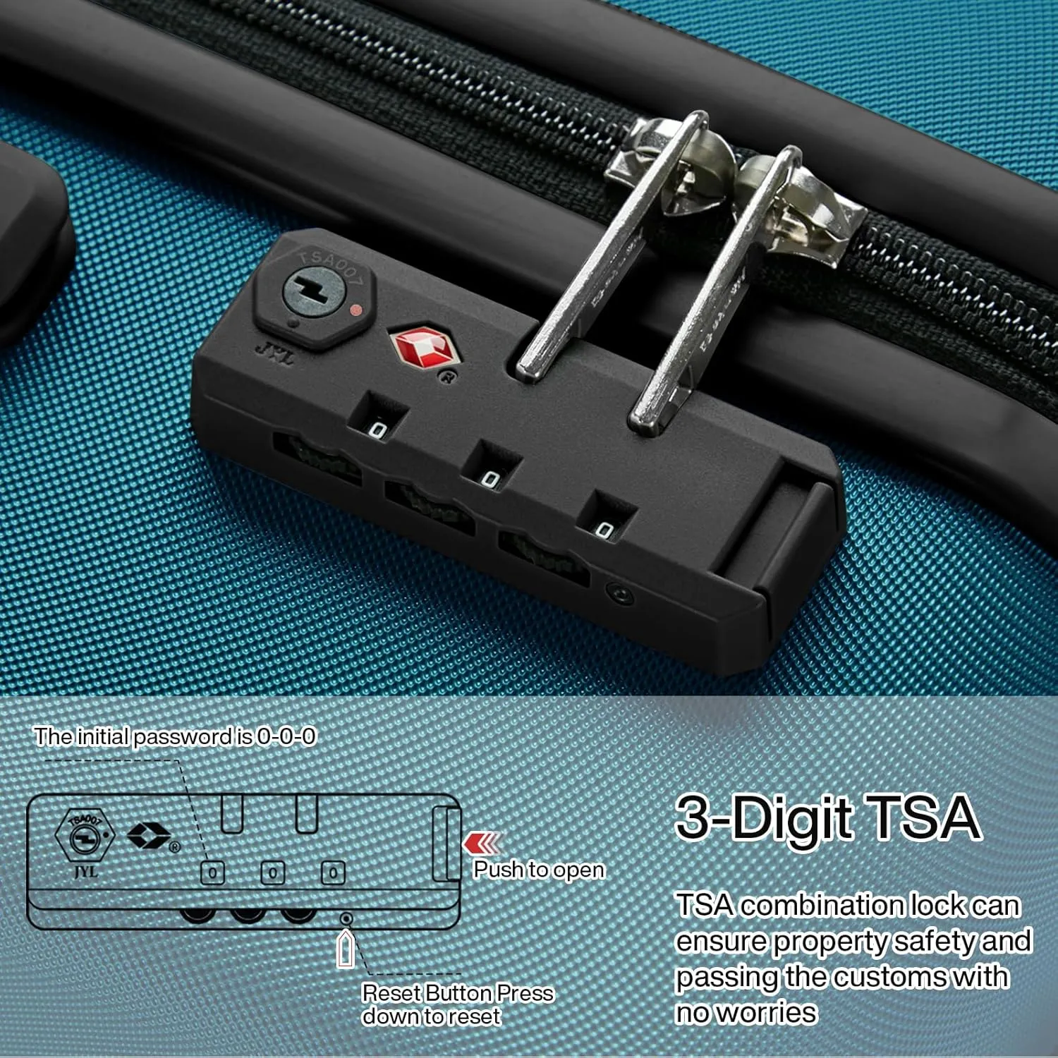 Hanke Hard Shell Luggage Sets 2 Pieces, Carry On and Checked Luggage Sets with Spinner Wheels, Durable PC Hardside Rolling Suitcase for Travel (20/28 Inch, Caribbean Blue)