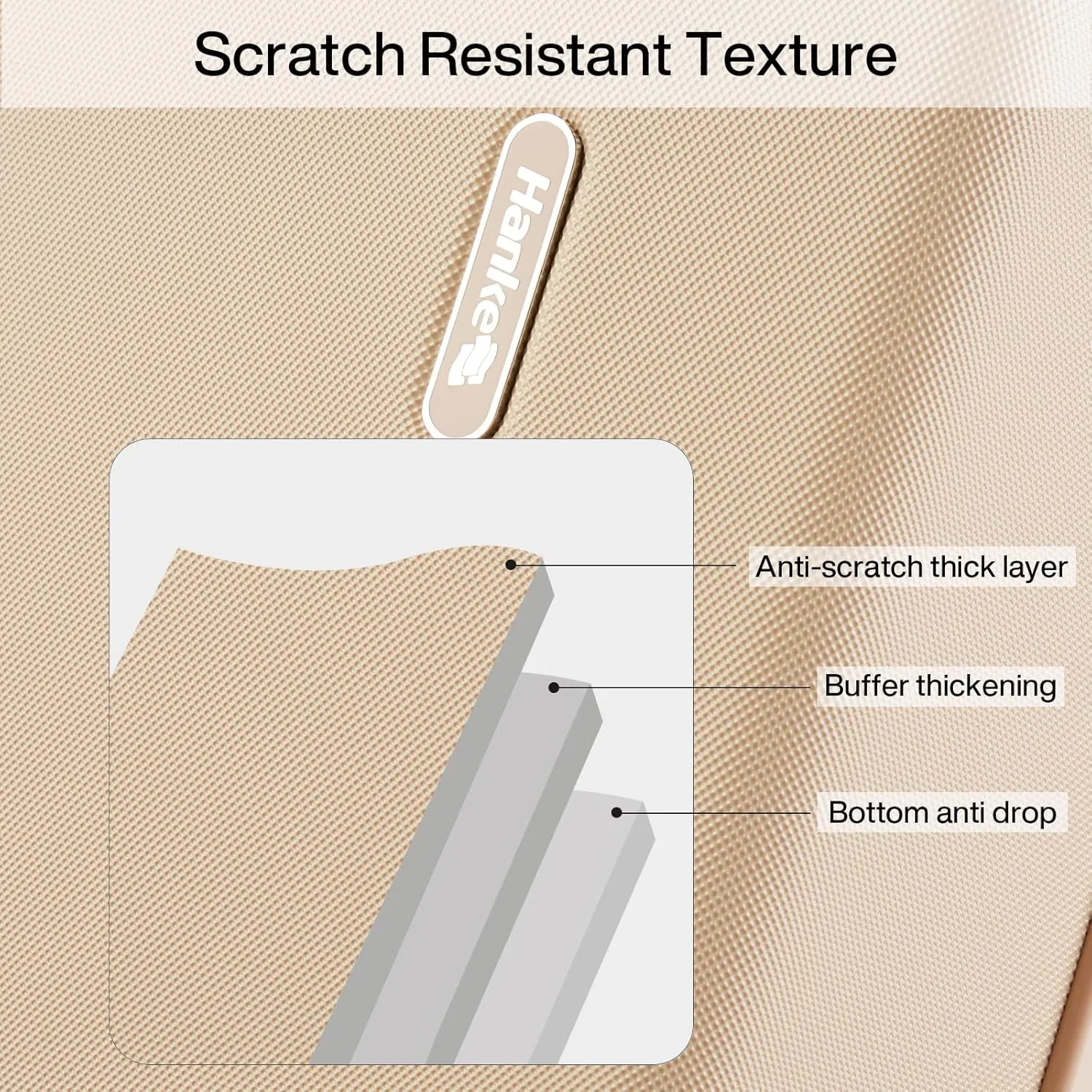 Hanke Hard Shell Luggage Sets 3 Pieces, Carry On and Checked Luggage Sets with Spinner Wheels, Durable PC Hardside Rolling Suitcase for Travel (16/24/28 Inch,Cuba Sand)