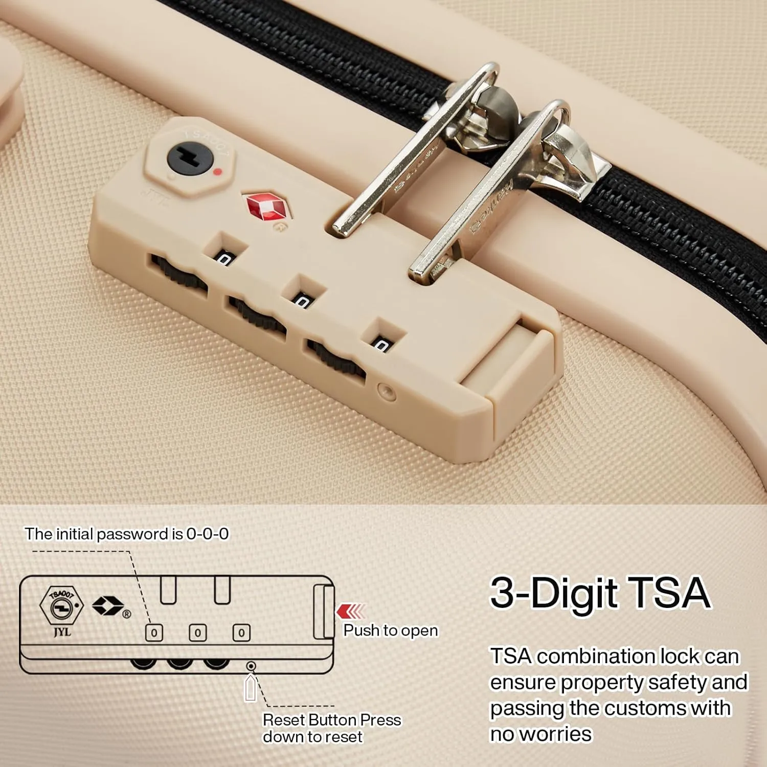 Hanke Hard Shell Luggage Sets 3 Pieces, Carry On and Checked Luggage Sets with Spinner Wheels, Durable PC Hardside Rolling Suitcase for Travel (16/24/28 Inch,Cuba Sand)