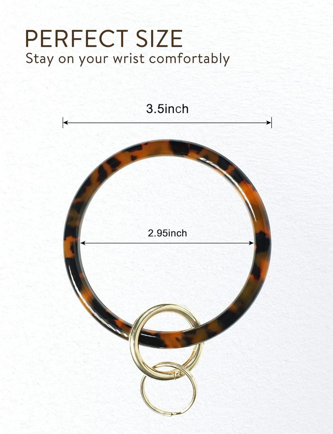 Heesch Bangle Key Ring Bracelet Keychain Key Ring Bracelet for Women, Acetate Circle Keyring for Wrist