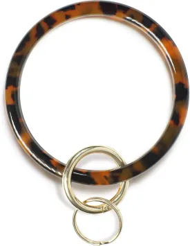 Heesch Bangle Key Ring Bracelet Keychain Key Ring Bracelet for Women, Acetate Circle Keyring for Wrist