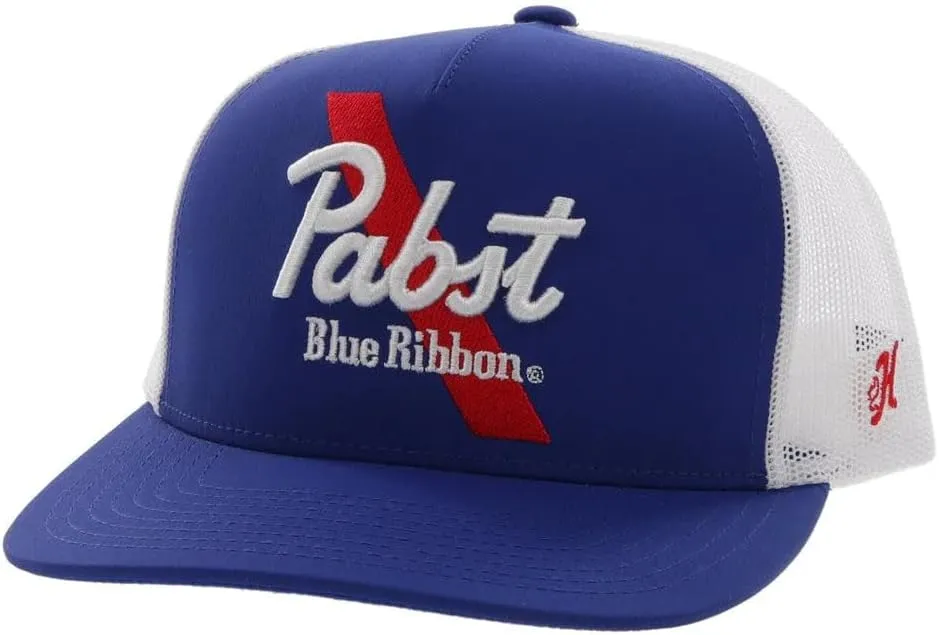 HOOEY Officially Licensed Pabst Blue Ribbon One Size Fits All Adjustable Snapback Hat for Men and Women Mesh Back Trucker Hat