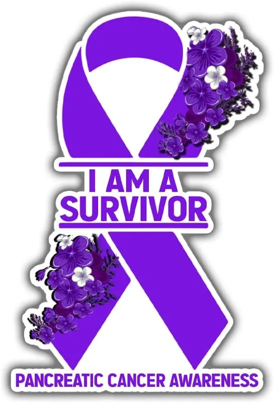 I Am A Survivor Pancreatic Cancer Awareness Sticker Pancreatic Cancer Warrior Sticker Purple Ribbon Gift Decoration Truck Helmet Vehicles