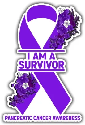 I Am A Survivor Pancreatic Cancer Awareness Sticker Pancreatic Cancer Warrior Sticker Purple Ribbon Gift Decoration Truck Helmet Vehicles