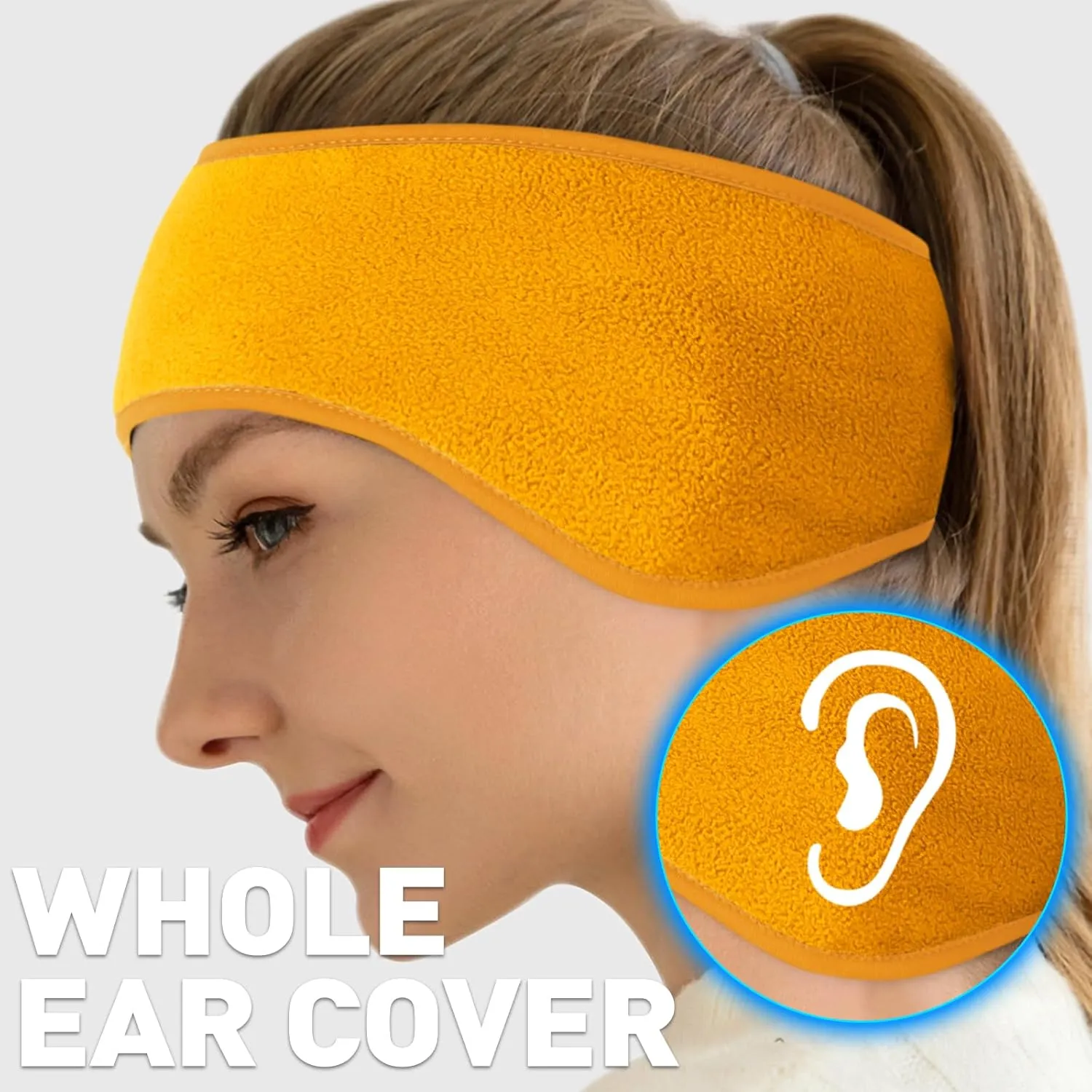 JOEYOUNG Fleece Ear Warmers for Men Women Kids - Winter Headband Ear Muffs Ear Covers for Cold Weather Running Cycling Ski