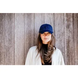 Kentucky Velvet Baseball Hat Glitter Navy