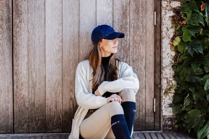 Kentucky Velvet Baseball Hat Glitter Navy
