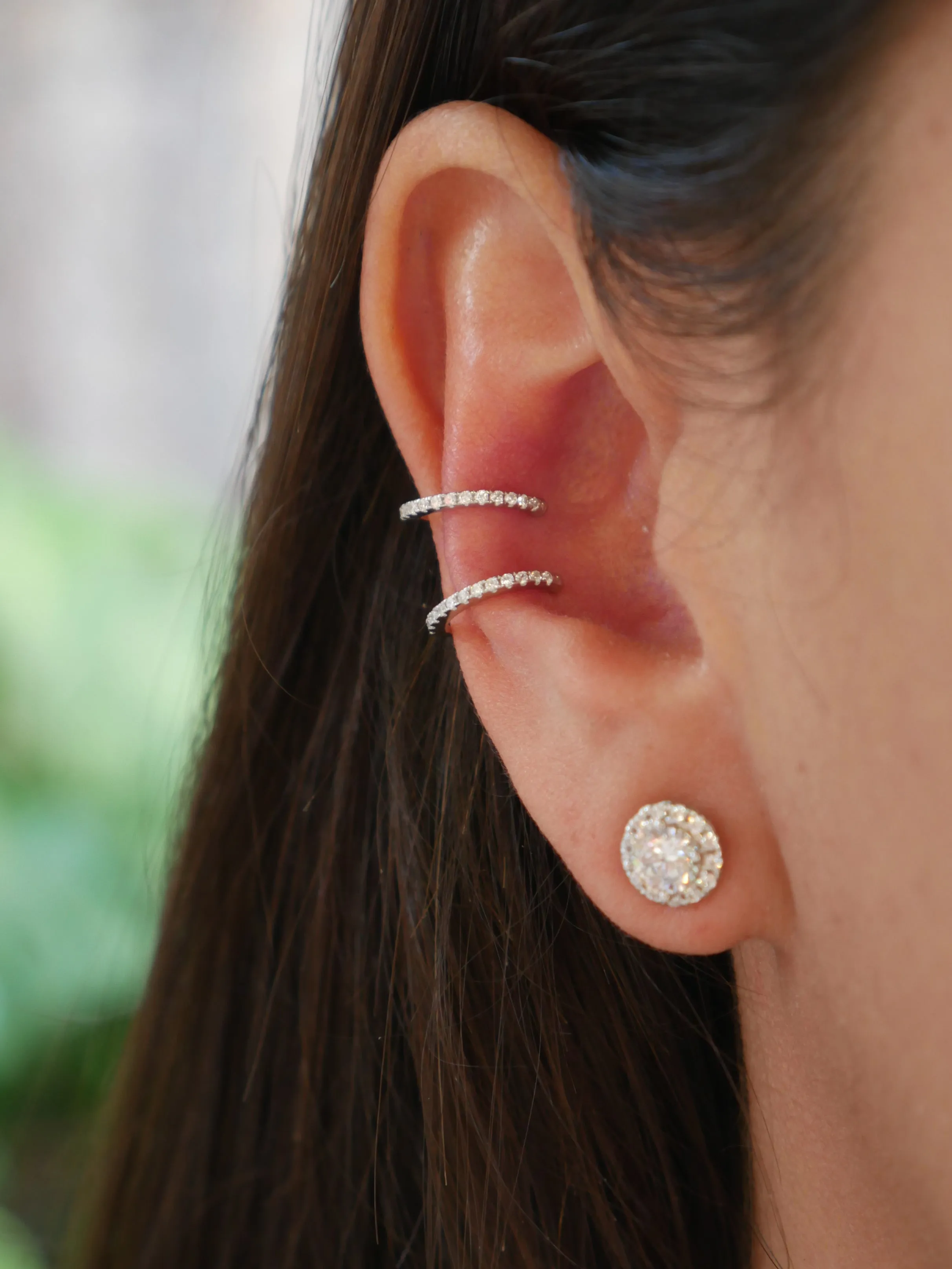 KESLEY Minimalist Ear Cuff Earrings CZ Sterling Silver 18K Gold Plated Hypoallergenic Clip On Non Pieced Ear Cuffs