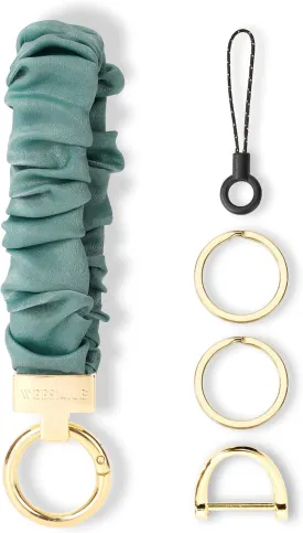 Keychain Wristlet, Stretchy Key Chain for Car Keys with D ring, Cute Scrunchie Wrist Bracelet for Women Men