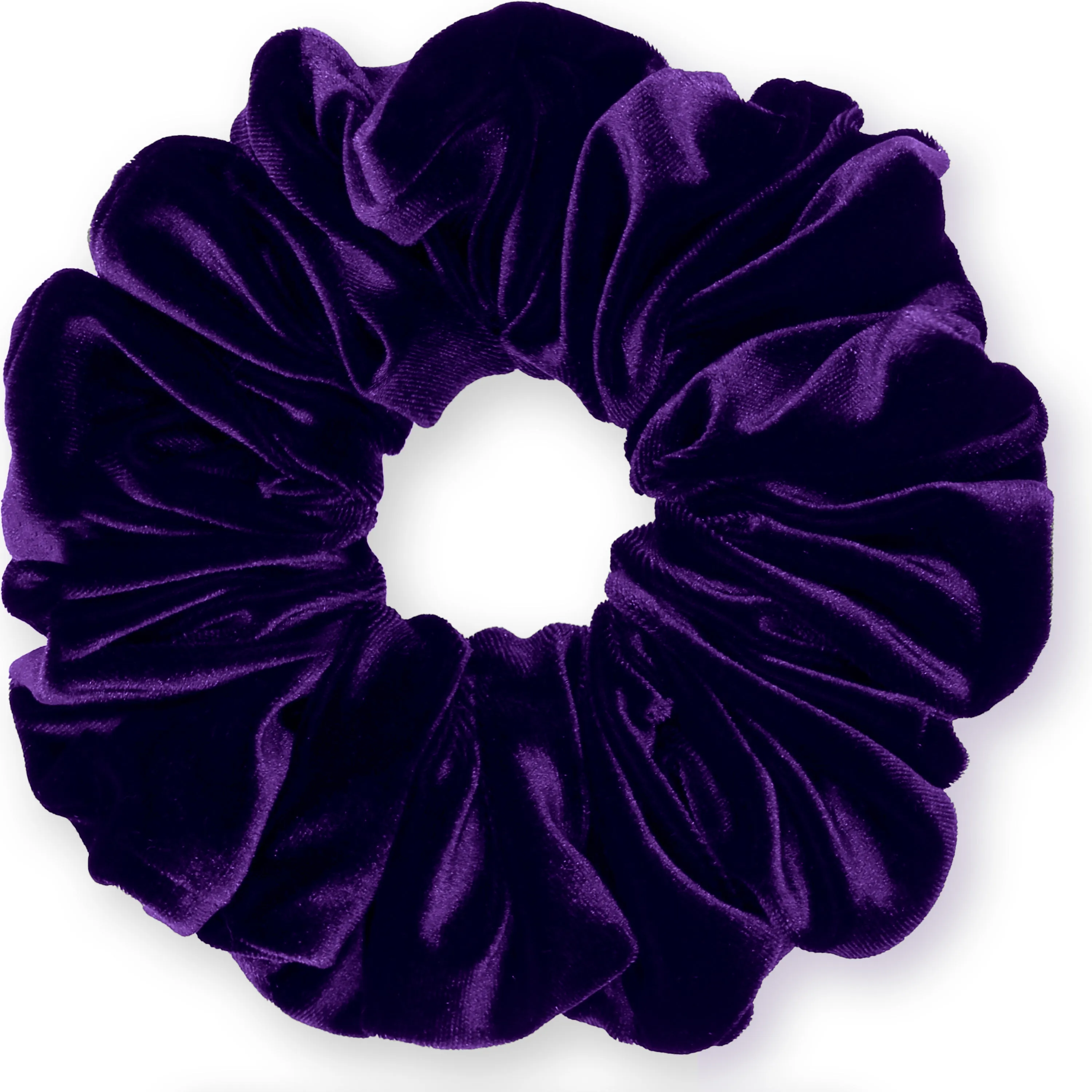 KING SIZE Velvet Scrunchies XXL Oversized Ponytail Holder Made in the USA Purple Dark