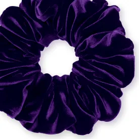 KING SIZE Velvet Scrunchies XXL Oversized Ponytail Holder Made in the USA Purple Dark
