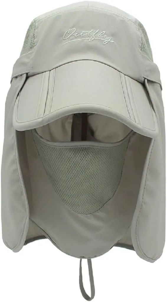 LLmoway Mens Womens Kids Sun Protection Fishing Hat Safari Flap Cap Quick Dry