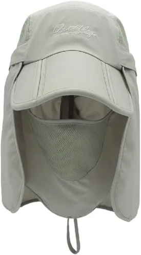 LLmoway Mens Womens Kids Sun Protection Fishing Hat Safari Flap Cap Quick Dry